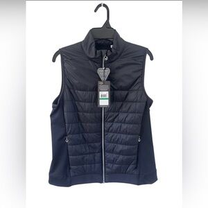 Callaway Swing Tech Hybrid Golf Jacket Mens Large Black Caviar Quilted Full Zip